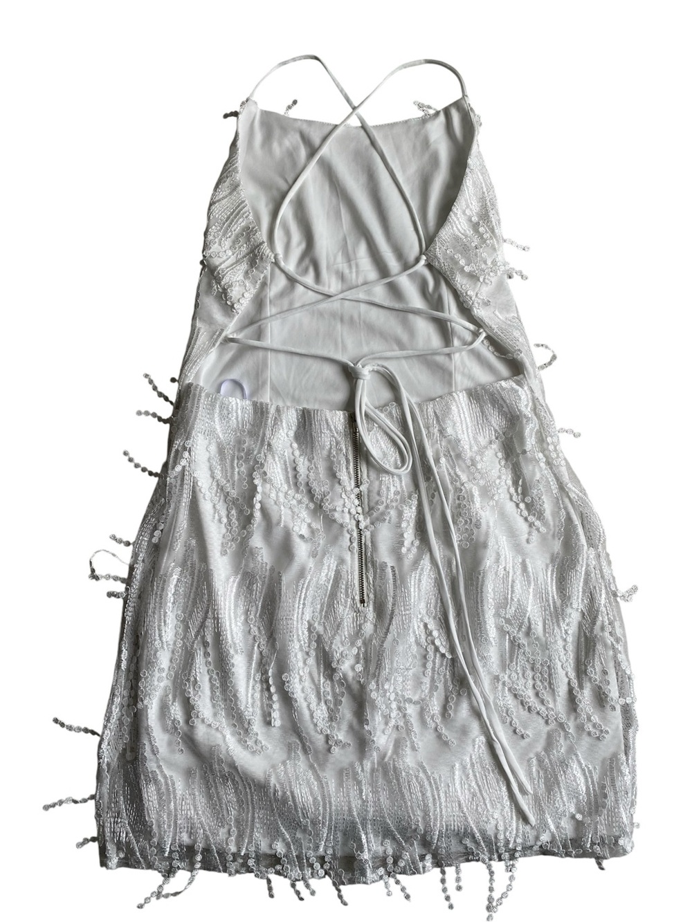 Lulu's Women’s Finge Lace Up Mini Dress Size L - Picture 9 of 15